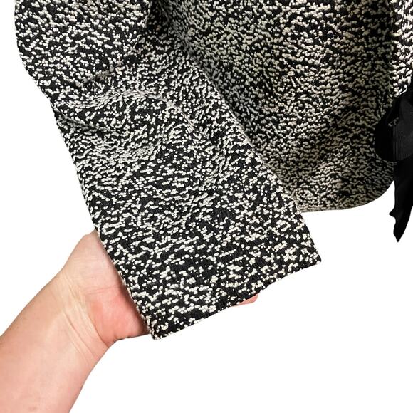 Ann Taylor Jacket Blazer Sz 4 Black Bow Closure Marled Short Office Careerwear - Picture 7 of 12